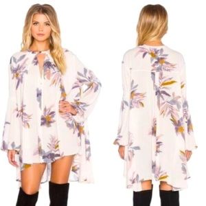 Electric Orchid Print Swing Tunic Size M